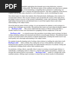 Research Paper Sample Abstract