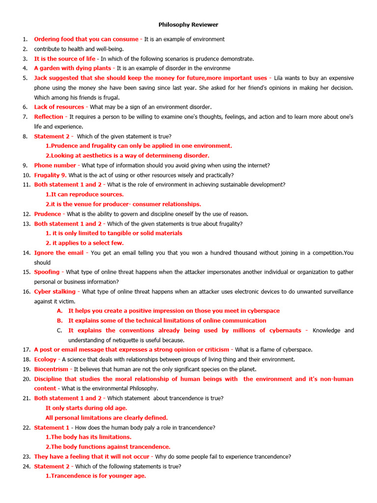 Philosophy Reviewer Pdf Fallacy Sophia Wisdom