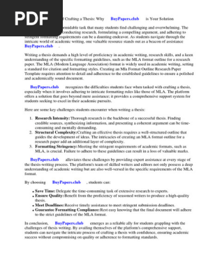 Mla Format Outline Research Paper Template
