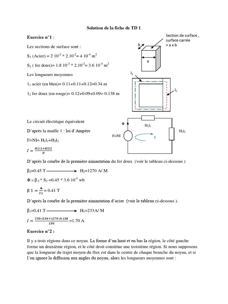 Solutions Fiche TD 1 - Électromagnétisme | PDF | Physique de la matière ...