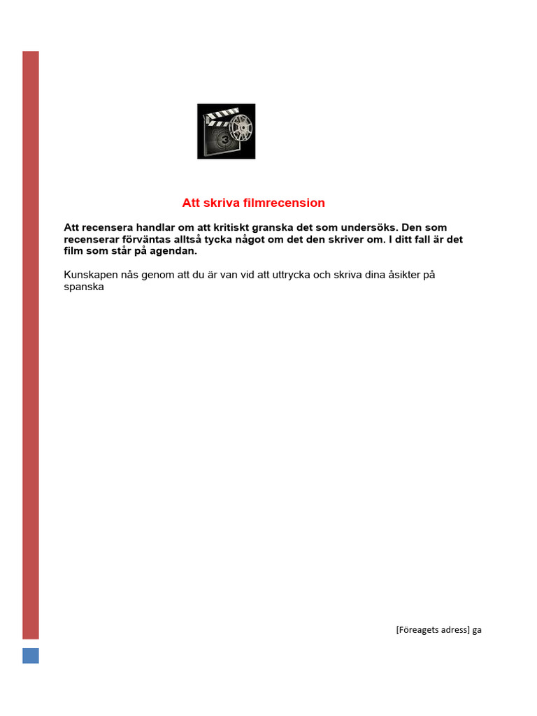 Att Skriva Filmrecension | PDF