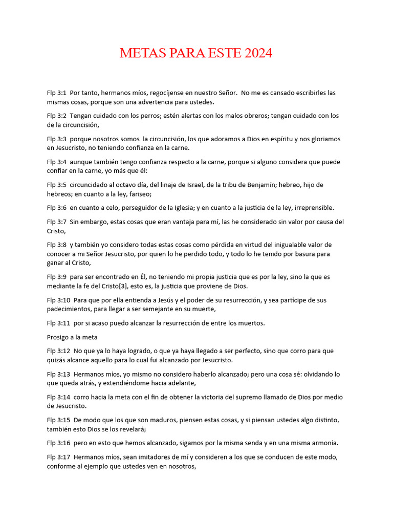 Metas | PDF | Fruto Del Espiritu Santo | Cristo (título)