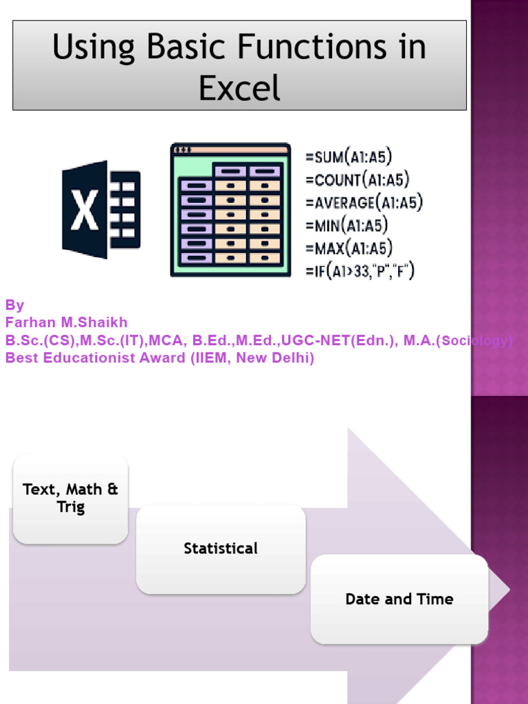 Using Basic Functions - Chap2 | PDF | Microsoft Excel | Function ...