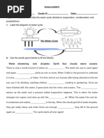 Grade 6 Water Cycle Quiz and Answers | PDF | Water Cycle | Water