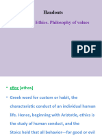 Lecture # 9. Ethics. Philosophy of Values