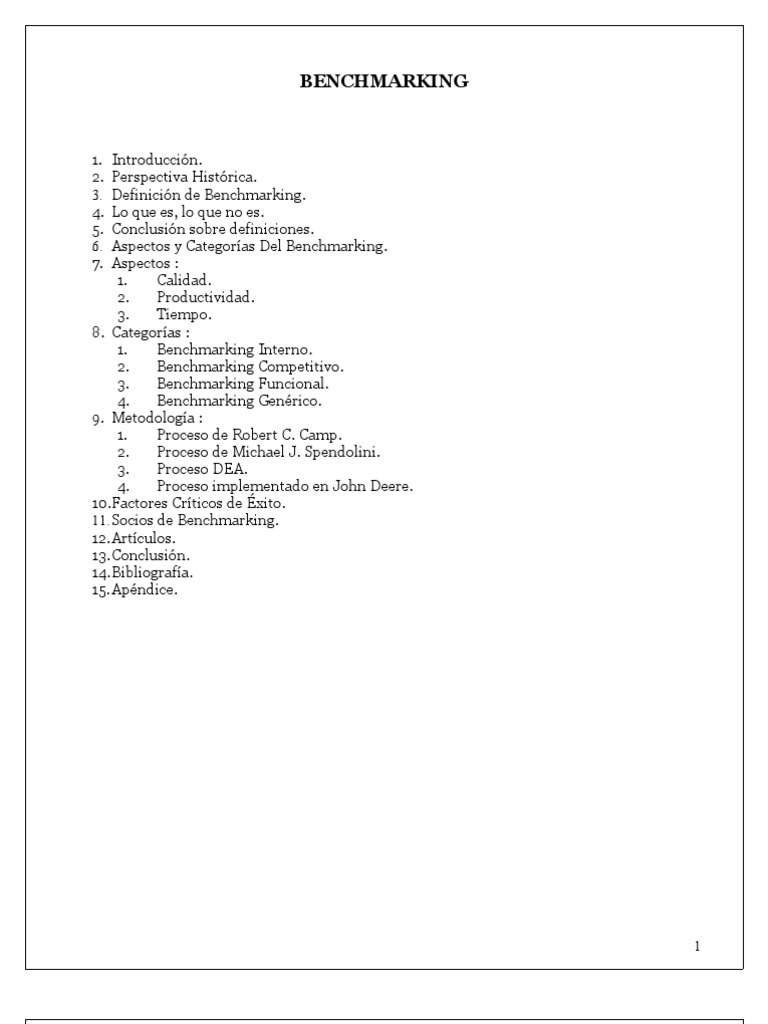 Bench Marking | PDF | Benchmarking | Competitividad