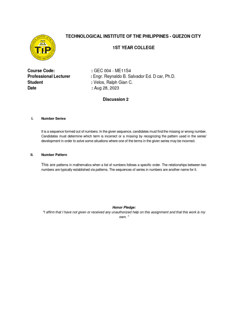 number-series-pdf