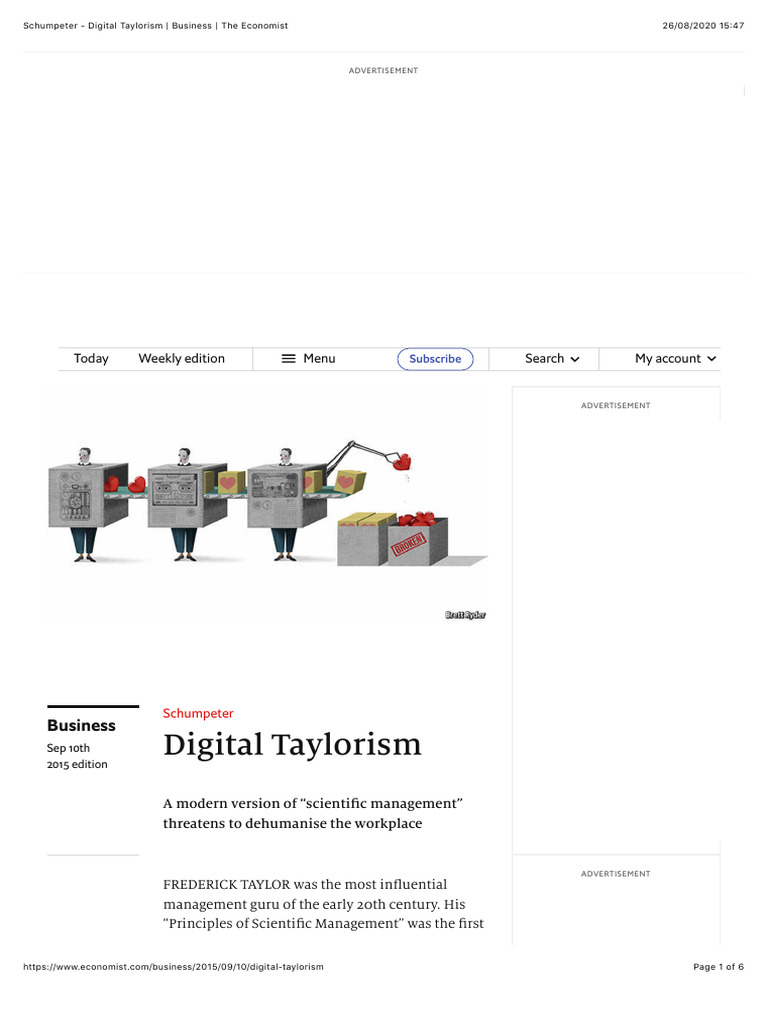 Understanding Digital Taylorism | PDF | The Economist | Employment