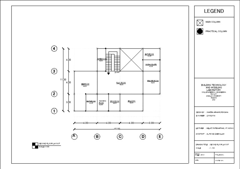 Second Floor Layout Plan - Civil Engineering | PDF