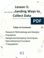Lesson 5 - Understanding Ways To Collect Data