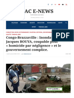 Congo BrazzavilleInondations, Jean JacquesBOUYA, Coupablepour Homicideparnégligence Etlegouvernementcomplice. DACE NEWS - 1672712908893