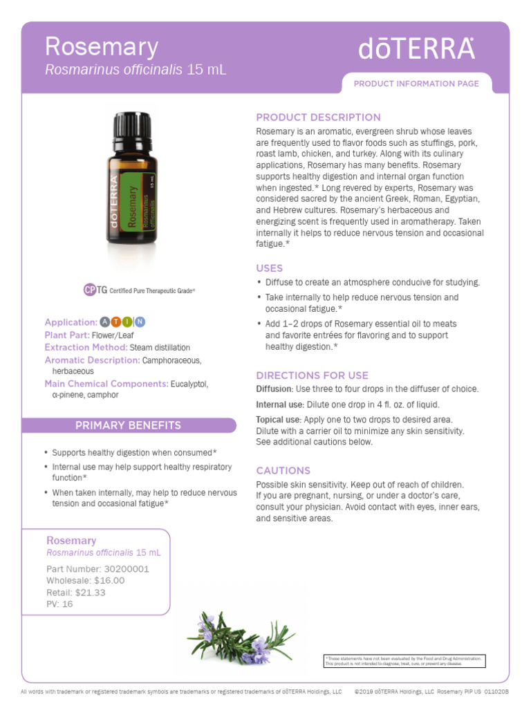Doterra-Rosemary-Essential-Oil | PDF | Rosemary | Essential Oil