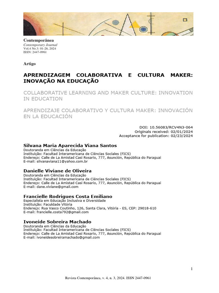 Aprendizagem Colaborativa e Cultura Maker Inovação Na Educação | PDF ...