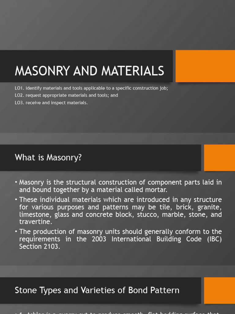 Masonry And Materials Pdf Masonry Brick