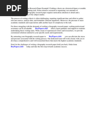 Biography Research Paper Example