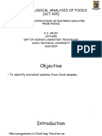 Pre Lab - SBT 435 Identification of Microbial Isolates From Food Samples