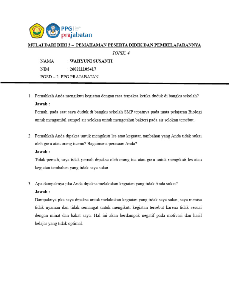 T4 mulai dari diri 3 pemahaman wahyuni susanti pdf