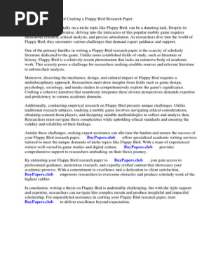 Flappy Bird Research Paper