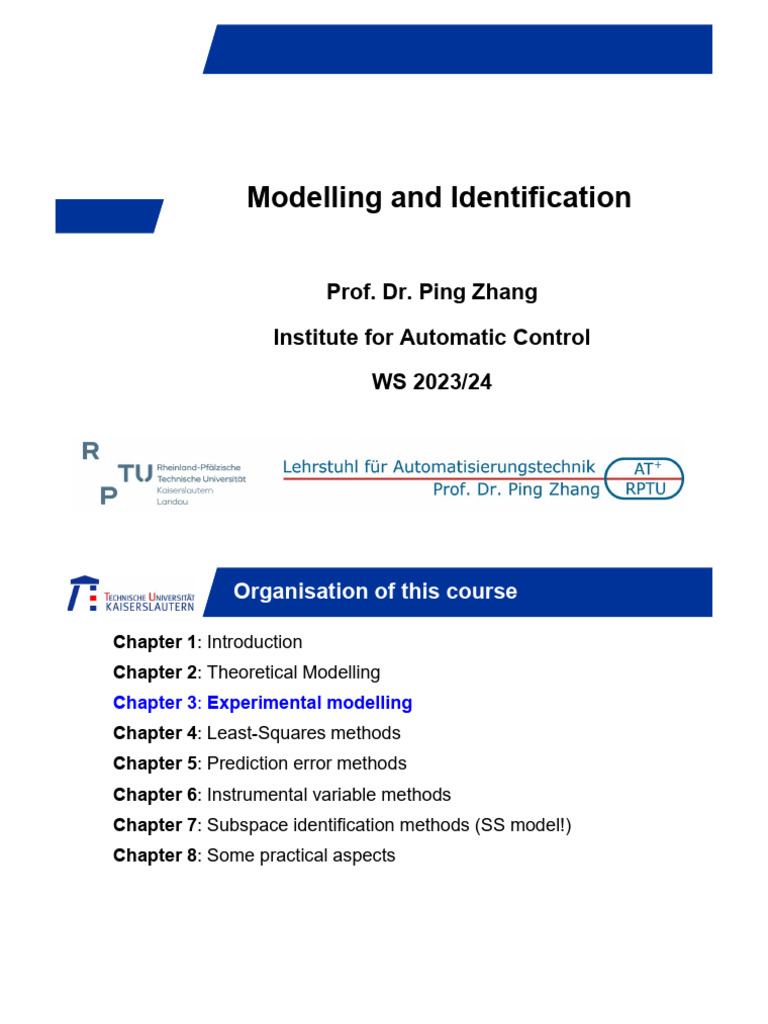 Modelling and Identification Germany University | Download Free PDF ...