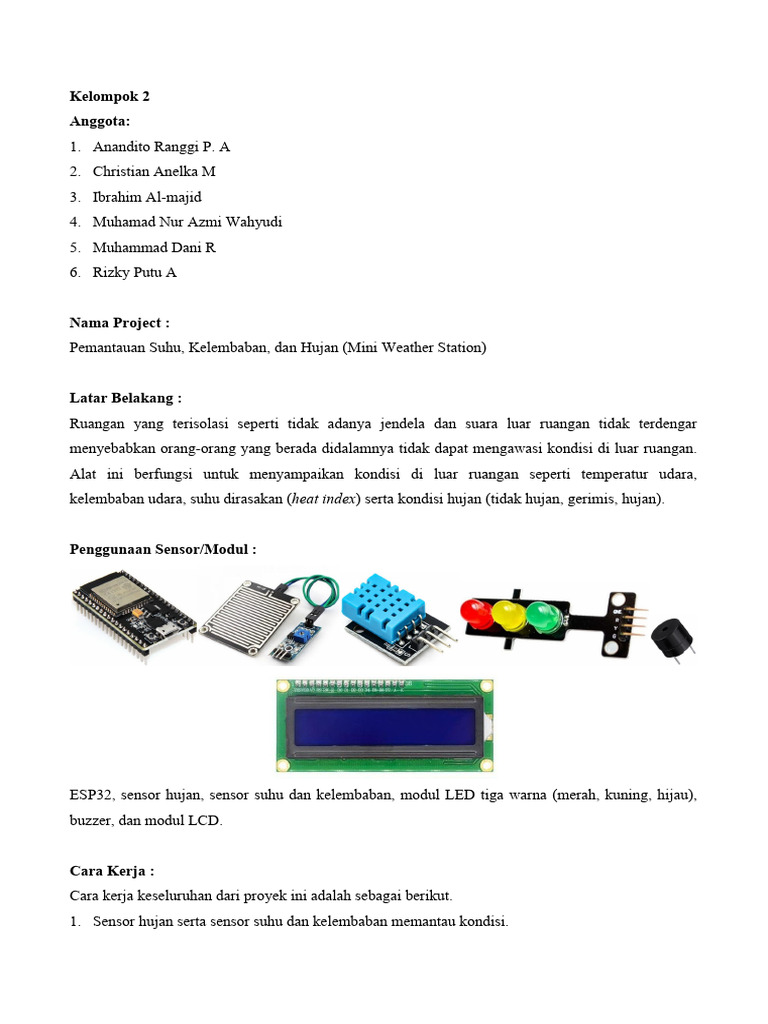 Project Plan Mini Weather Station | PDF