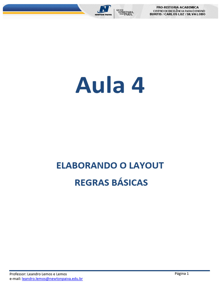 Regras Básicas para Elaboração de Layout | PDF | Desenho | Dimensão
