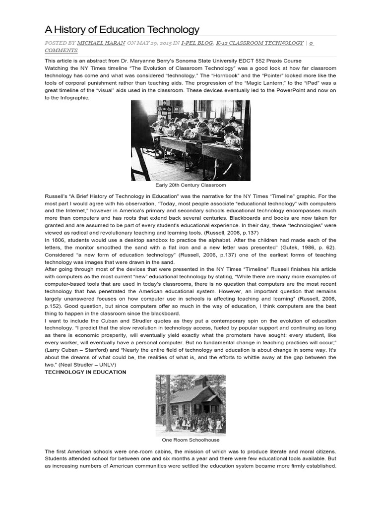 A History of Education Technology PDF Cloud Computing Educational