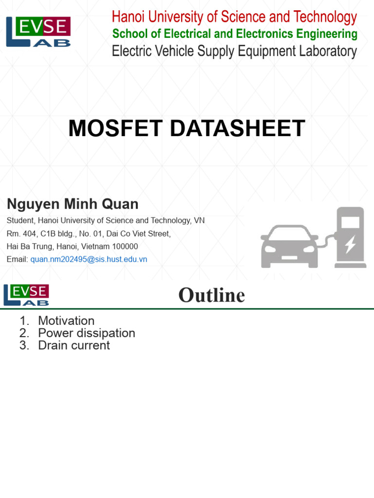 Datasheet MOSFET Explain | PDF
