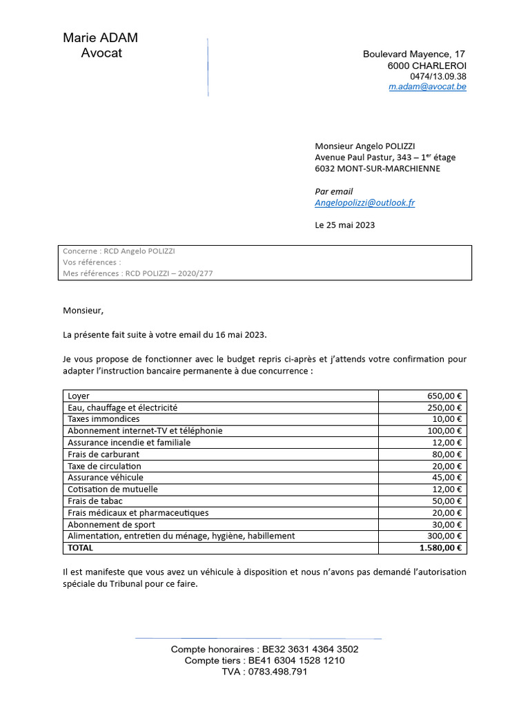 File Attachment Lettre 50 Médié - Eventuel Nouveau Budget | PDF