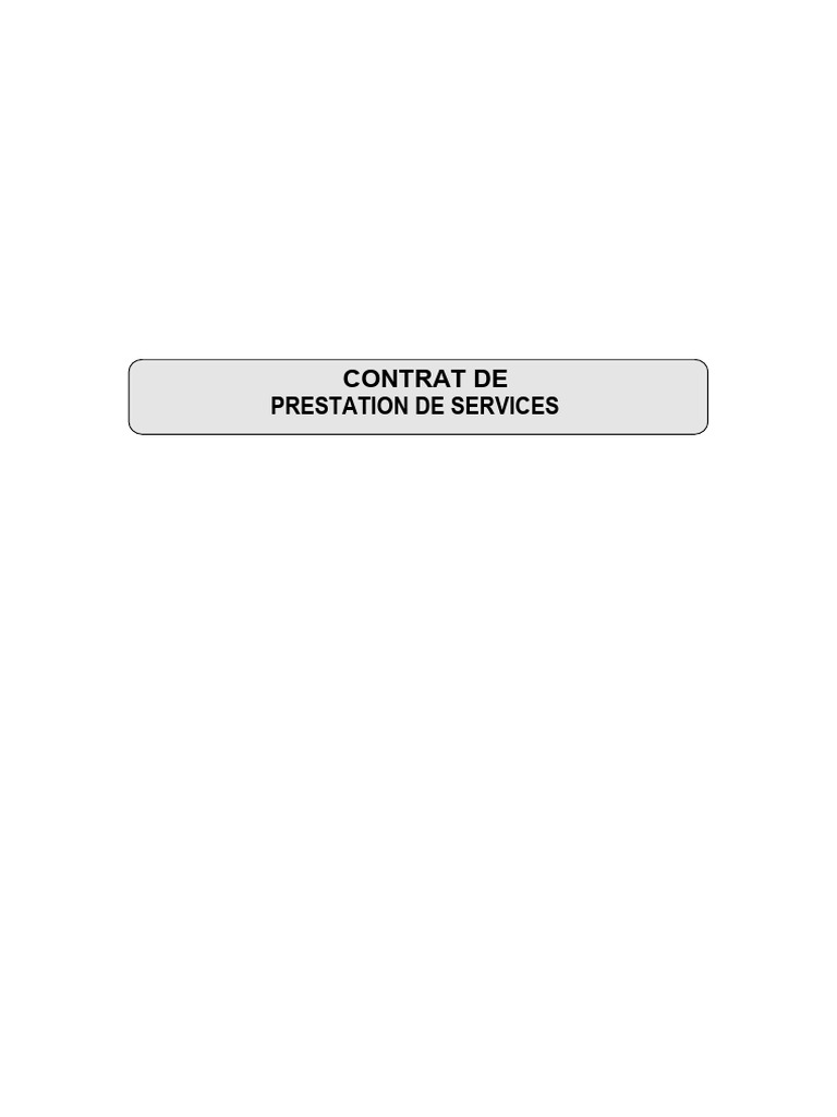 Modèle de contrat de prestation de services | PDF | Interface ...