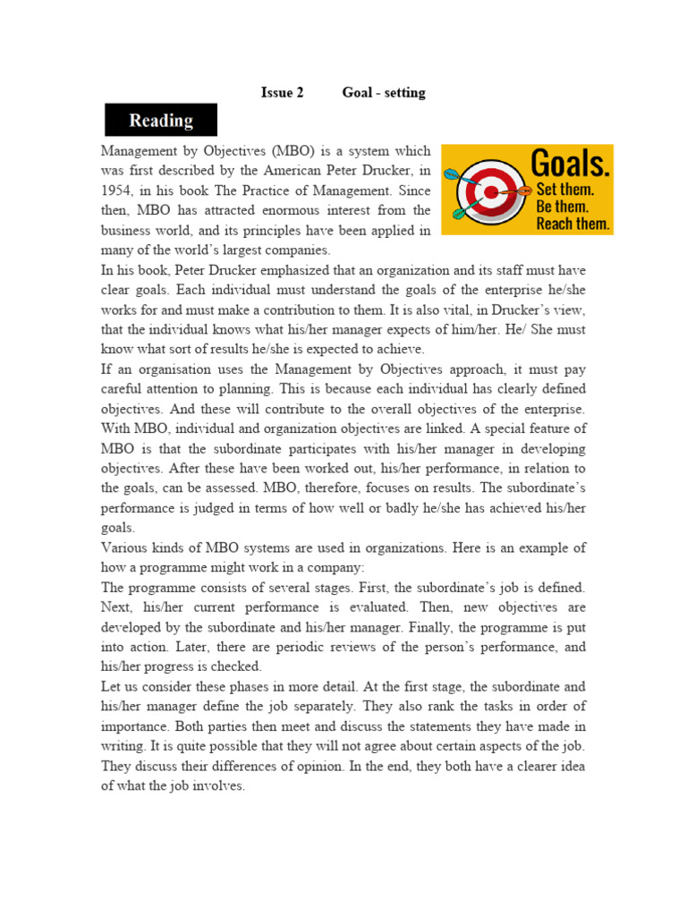 Management by Objectives Explained | PDF | Goal | Business