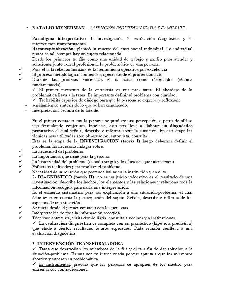 Aportes de Natalio Kisnerman al Trabajo Social | PDF | Evaluación | Teoría