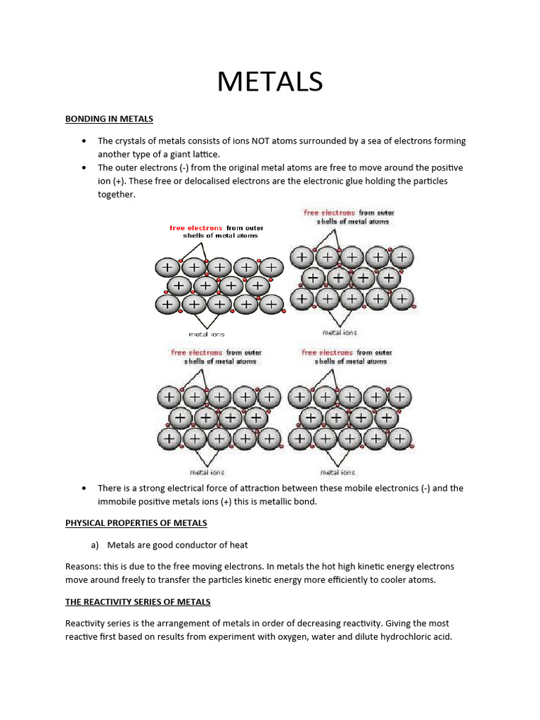 Bonding and Reactivity of Metals | PDF | Oxide | Iron
