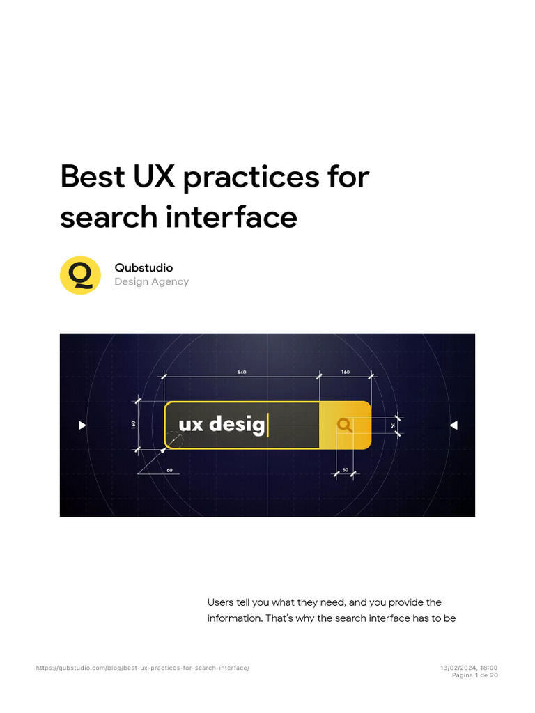 Best UX Practices For Search Interface - Qubstudio | PDF | Icon ...