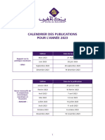 Calendrier Publication 2023