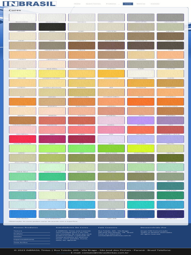 Cores INBRASIL Tintas | PDF