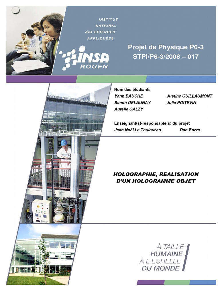 Holographie : Réalisation d'un Hologramme | PDF | Holographie