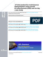 Analysis of Total Productive Maintenance