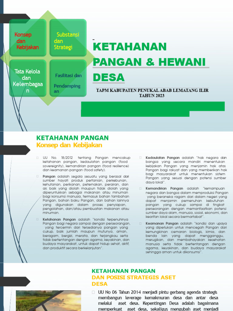 Dana ketahanan pangan di desa DIY