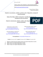 Estudio de Conocimientos J Actitudes y Prácticas Sobre El Diagnóstico y Manejo