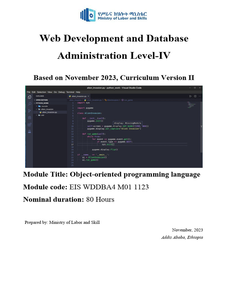 TM01 Apply Object-Oriented Programming Language Skills | PDF ...