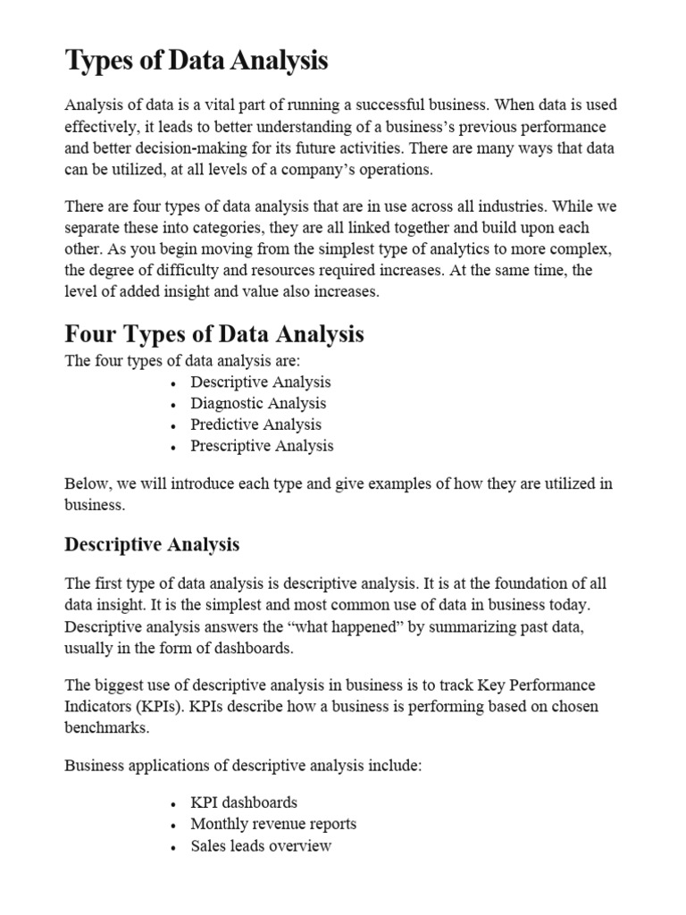 Types of Data Analysis | PDF
