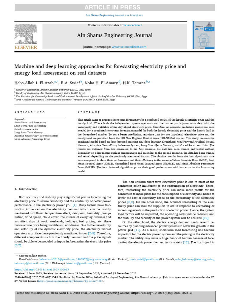 Forecasting Electricity Price & Load Using AI | PDF | Forecasting ...