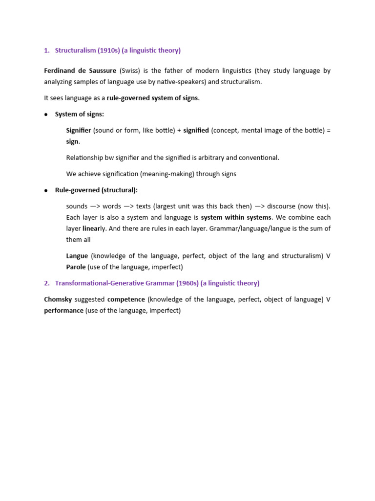 Overview of Linguistic Theories and Teaching | PDF | Linguistics ...