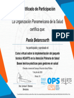 Curso Virtual Sobre La Implementación Del Paquete Técnico HEARTS en La Atención Primaria de Salud (Gestores) - Certificado Del Curso (Tipo B) 675418