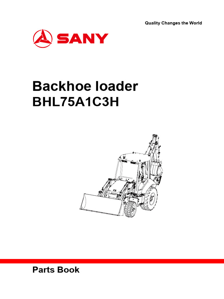 Catálogo de Peças - Retroescavadeira Sany BHL75 - 2023 | PDF | Axle ...