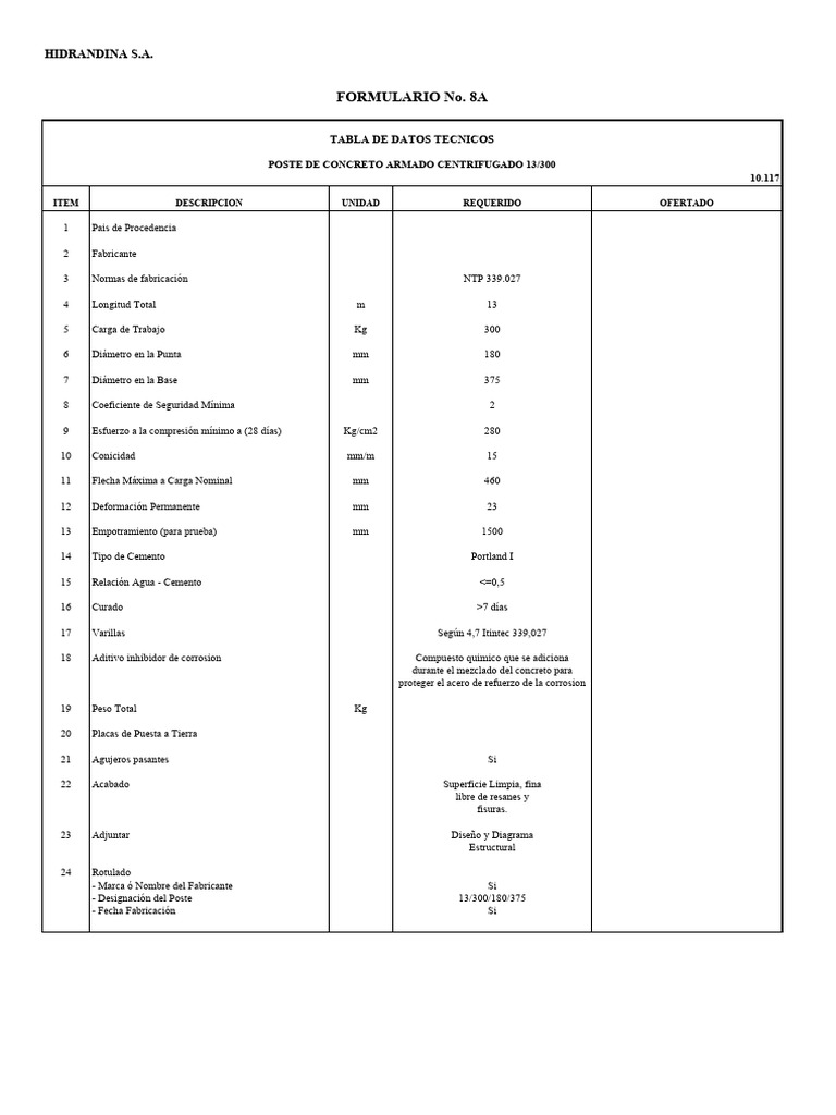 Tabla de Datos Tecnicos RP | PDF | Conductor electrico | Aislador ...