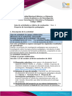 Guía de Actividades y Rúbrica de Evaluación - Unidad 3 - Paso 4 - Proyecto de Investigación Pedagógica