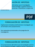 Formulación de Hipotesis