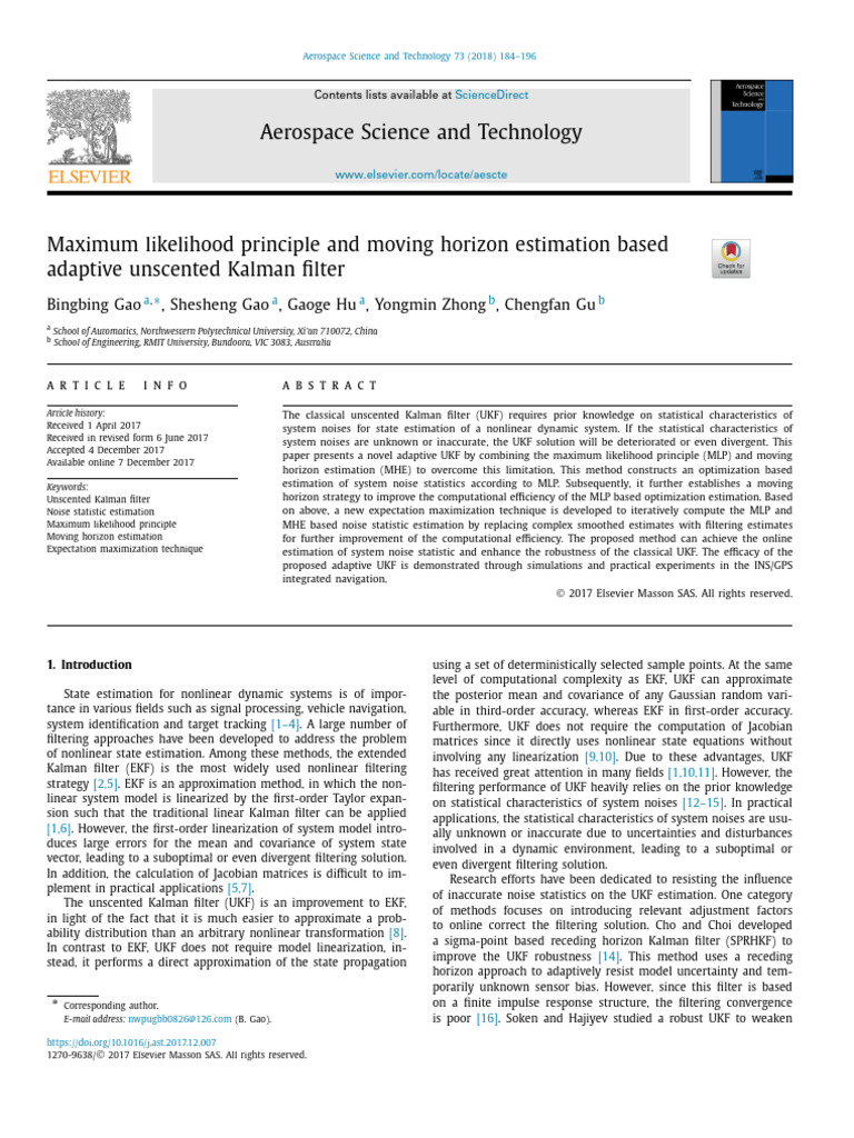 Maximum Likelihood Principle and Moving Horizon Estimation Based ...