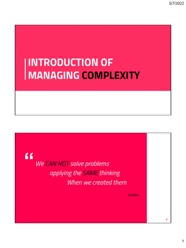 Part 1 - Complexity (Ms. Van) | PDF | Complexity | System